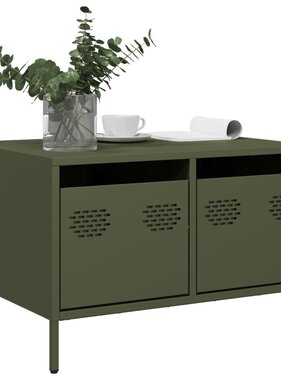 VidaXL Tv-meubel 68x50x43,5 cm koudgewalst staal olijfgroen