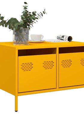 VidaXL Tv-meubel 68x50x43,5 cm koudgewalst staal mosterdgeel