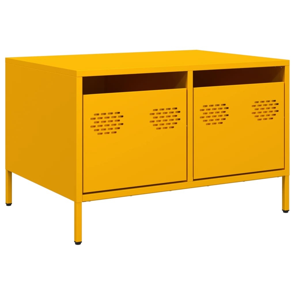 VidaXL Tv-meubel 68x50x43,5 cm koudgewalst staal mosterdgeel