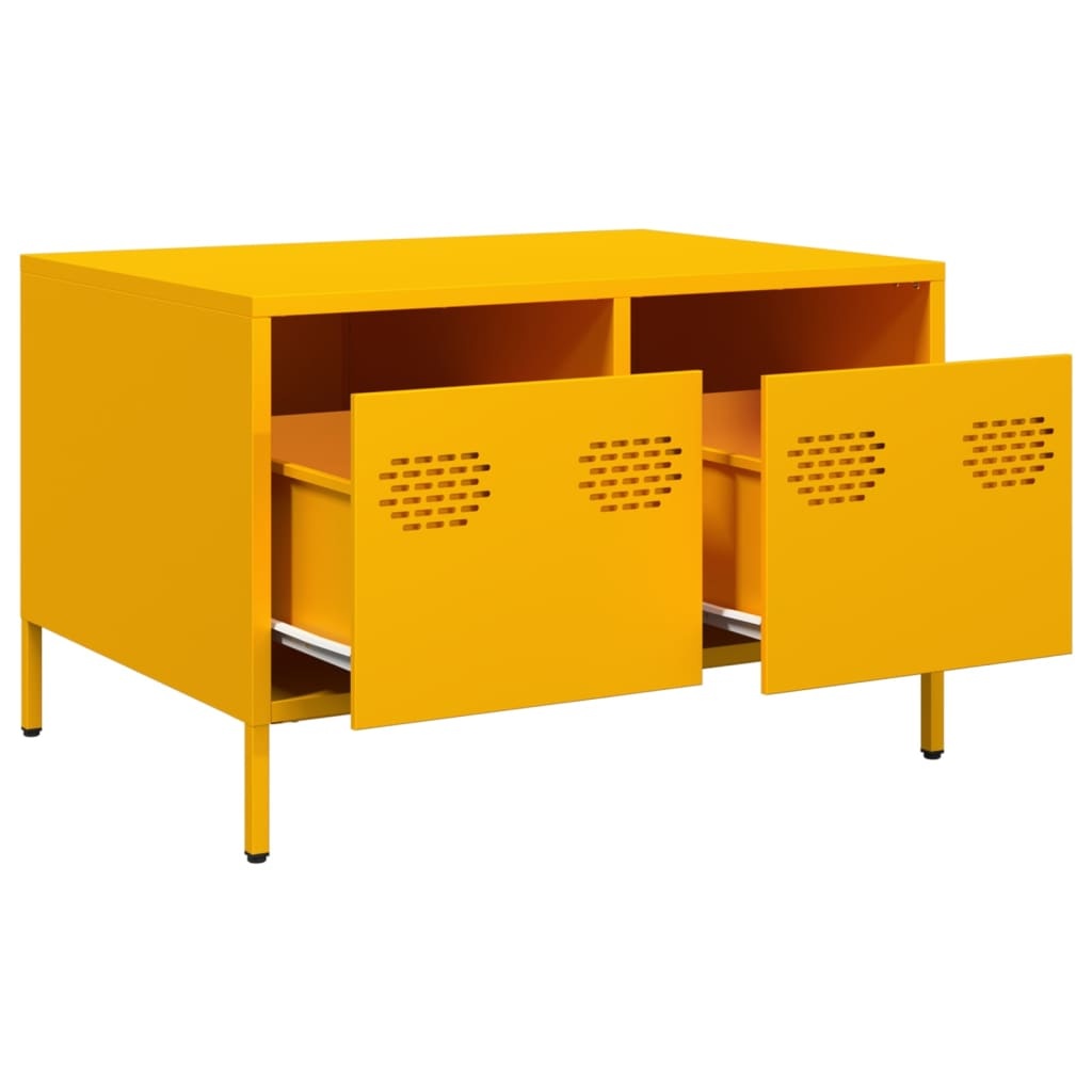 VidaXL Tv-meubel 68x50x43,5 cm koudgewalst staal mosterdgeel