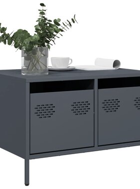 VidaXL Tv-meubel 68x50x43,5 cm koudgewalst staal antracietkleurig