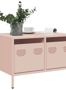 VidaXL Tv-meubel 68x50x43,5 cm koudgewalst staal roze