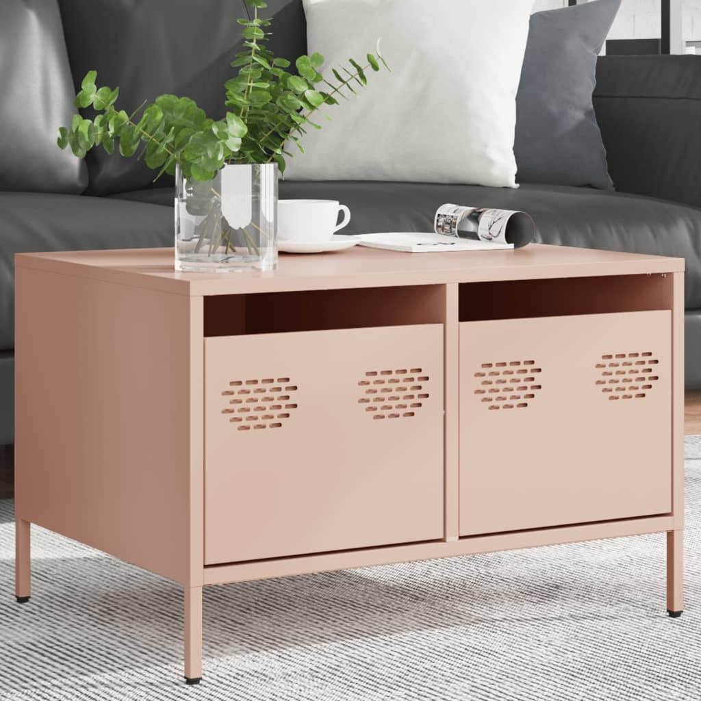VidaXL Tv-meubel 68x50x43,5 cm koudgewalst staal roze