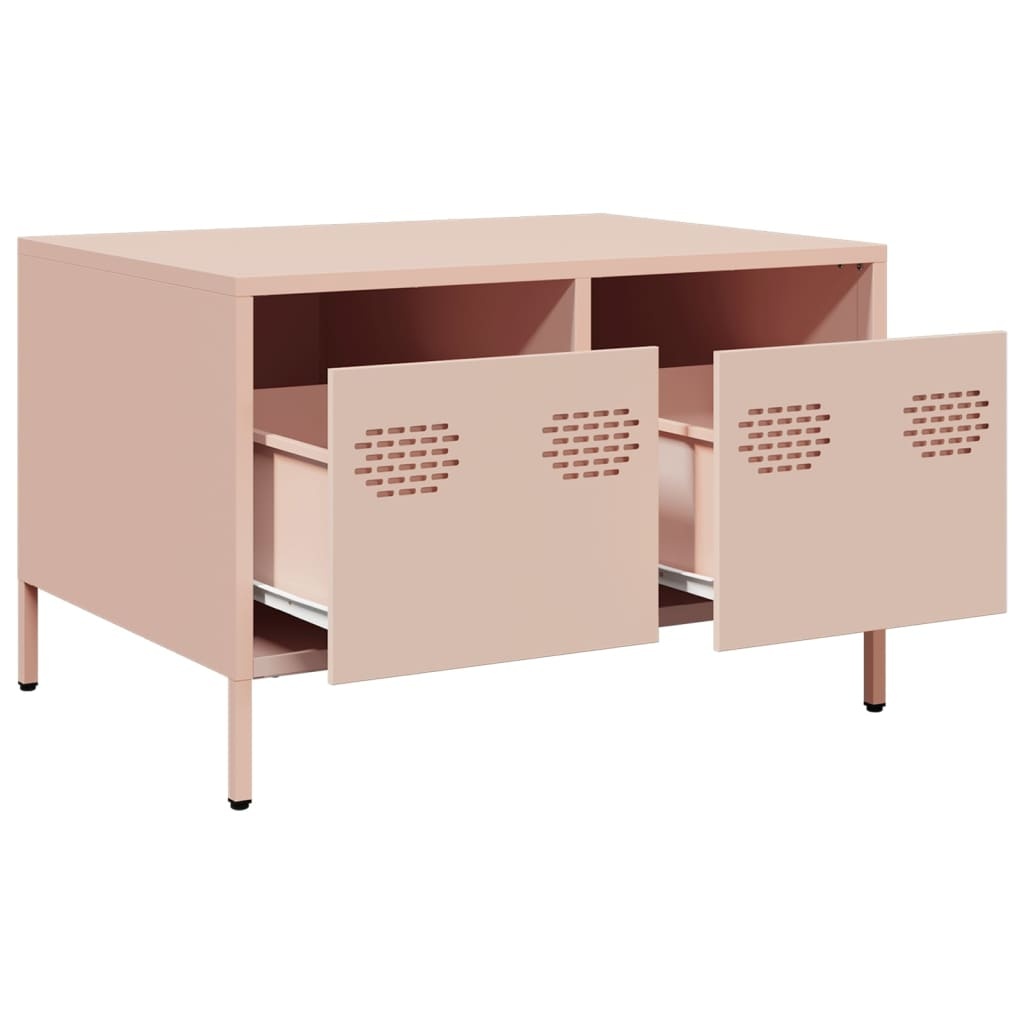 VidaXL Tv-meubel 68x50x43,5 cm koudgewalst staal roze