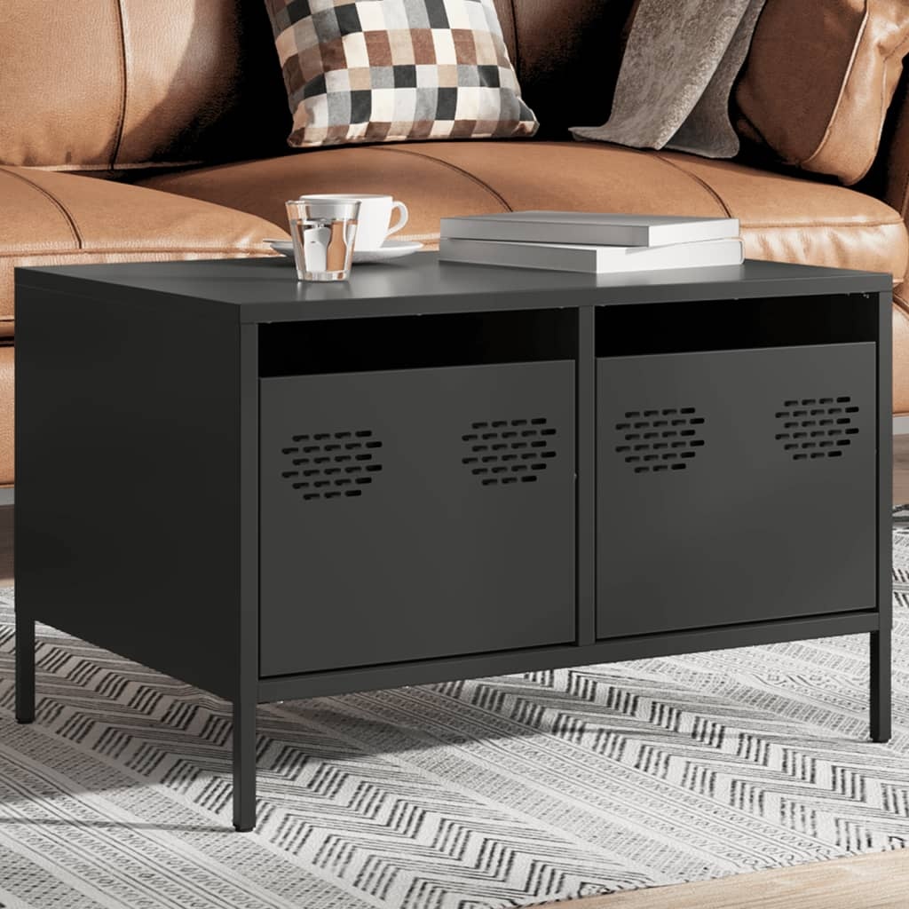 VidaXL Tv-meubel 68x50x43,5 cm koudgewalst staal zwart