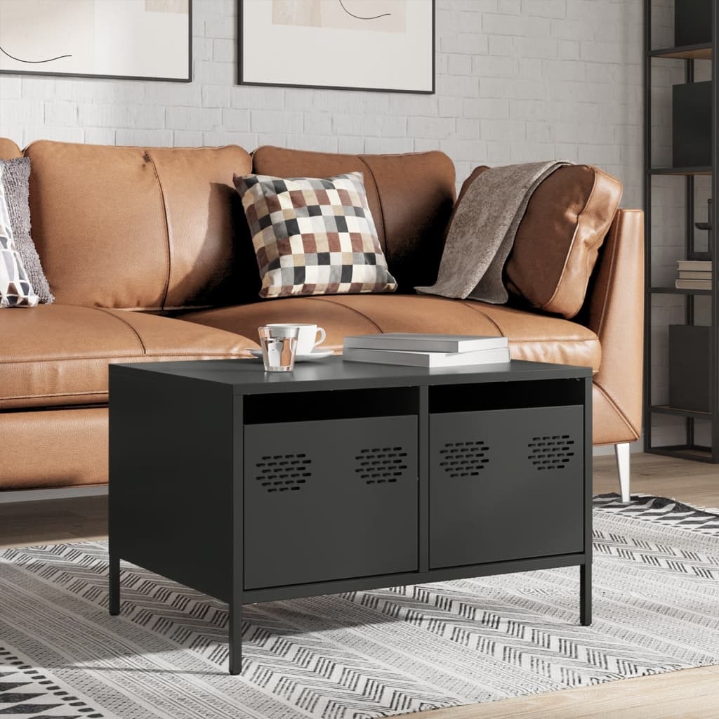 VidaXL Tv-meubel 68x50x43,5 cm koudgewalst staal zwart