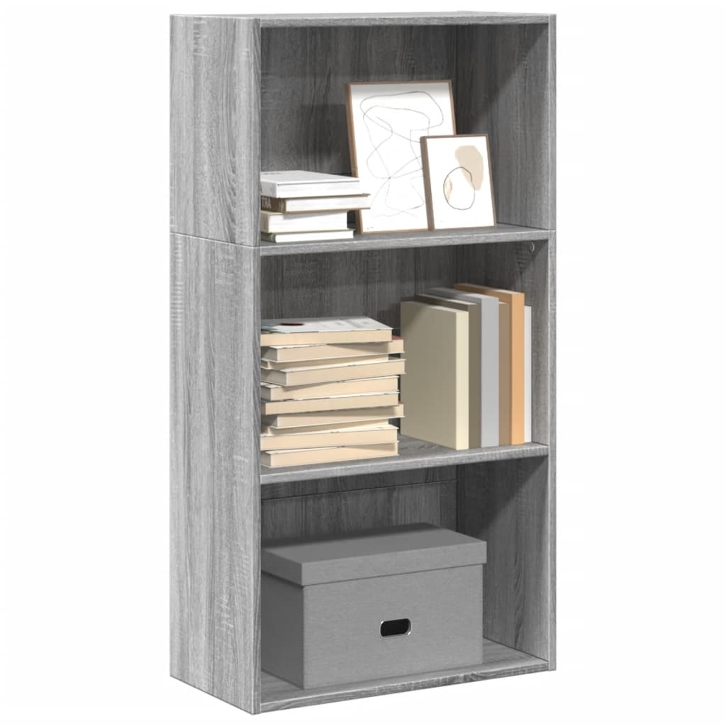 VidaXL Boekenkast 60x30x114 cm bewerkt hout grijs sonoma eikenkleurig