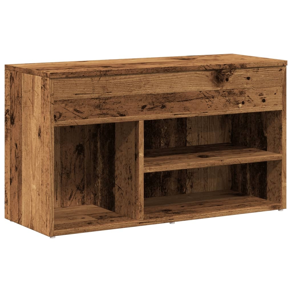VidaXL Schoenenbank 80x30x45 cm bewerkt hout oud houtkleurig