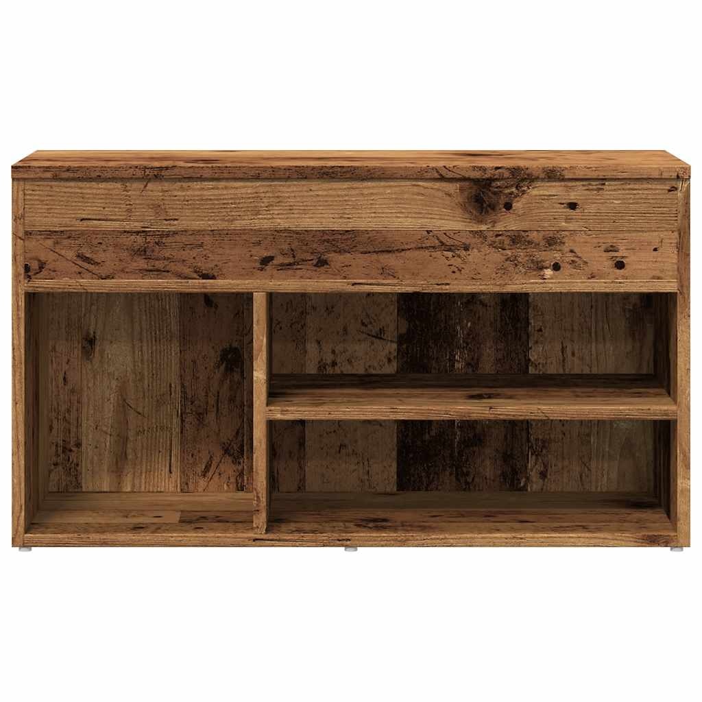 VidaXL Schoenenbank 80x30x45 cm bewerkt hout oud houtkleurig