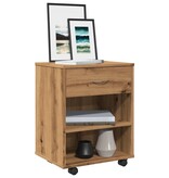VidaXL Rolkast 46x36x59 cm bewerkt hout artisanaal eikenkleurig