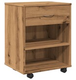 VidaXL Rolkast 46x36x59 cm bewerkt hout artisanaal eikenkleurig