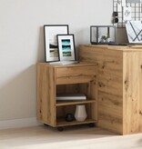 VidaXL Rolkast 46x36x59 cm bewerkt hout artisanaal eikenkleurig