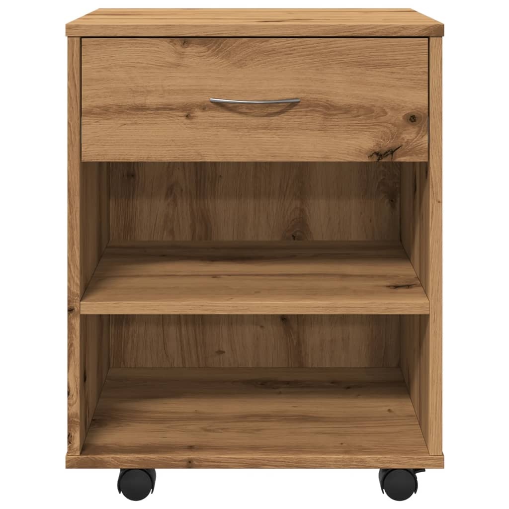 VidaXL Rolkast 46x36x59 cm bewerkt hout artisanaal eikenkleurig