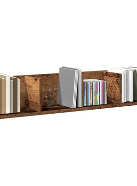 VidaXL Cd-wandschap 100x18x18 cm bewerkt hout oud houtkleurig
