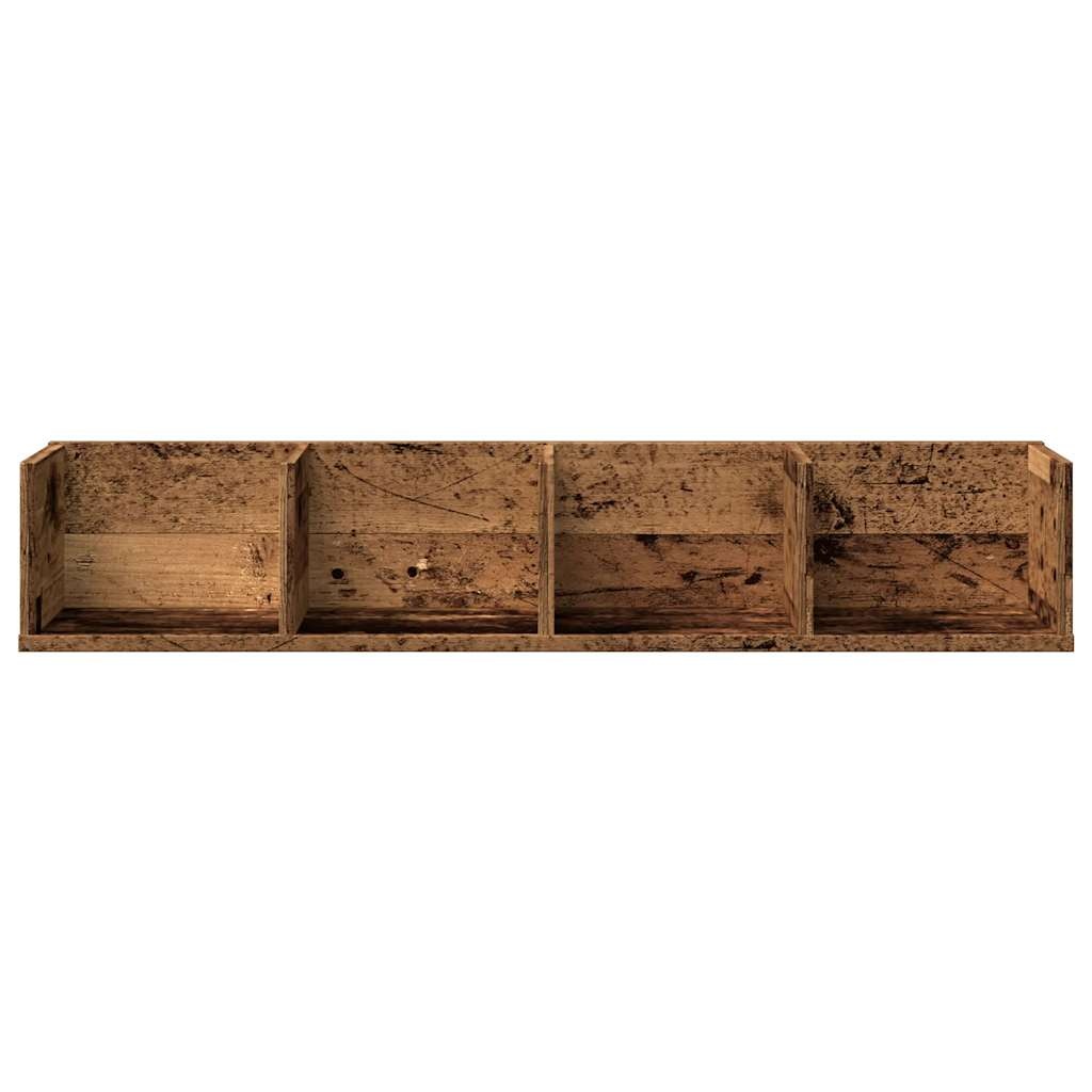 VidaXL Cd-wandschap 100x18x18 cm bewerkt hout oud houtkleurig
