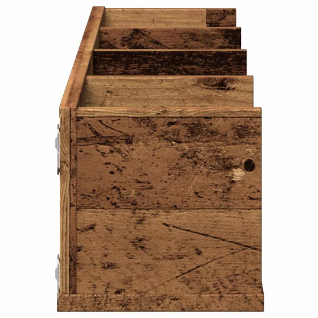 VidaXL Cd-wandschap 100x18x18 cm bewerkt hout oud houtkleurig