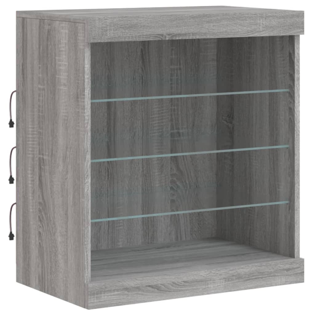 VidaXL Dressoir met LED-verlichting 60,5x37x67 cm grijs sonoma eiken