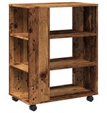 VidaXL Rolkast 60x35x75 cm bewerkt hout oud houtkleurig