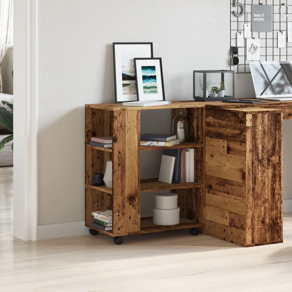 VidaXL Rolkast 60x35x75 cm bewerkt hout oud houtkleurig