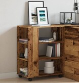 VidaXL Rolkast 60x35x75 cm bewerkt hout oud houtkleurig
