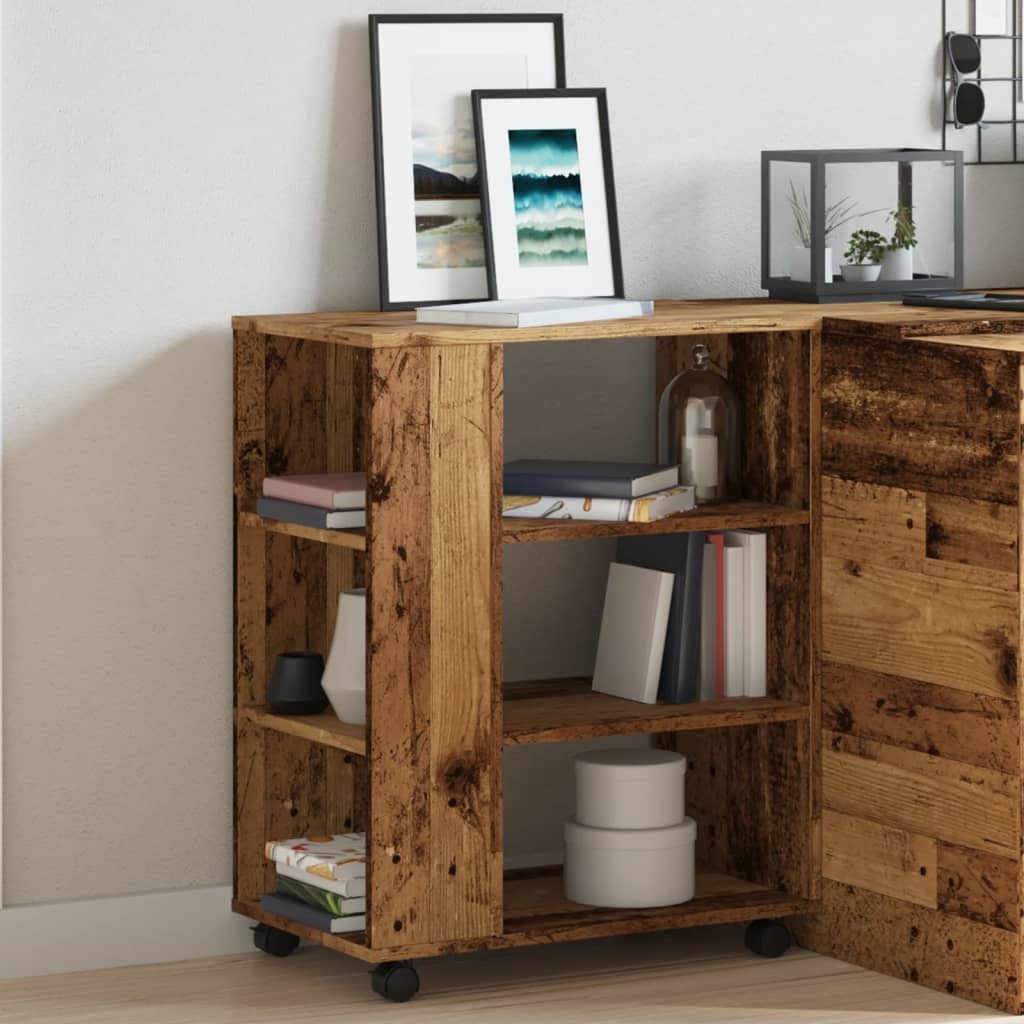 VidaXL Rolkast 60x35x75 cm bewerkt hout oud houtkleurig