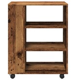 VidaXL Rolkast 60x35x75 cm bewerkt hout oud houtkleurig