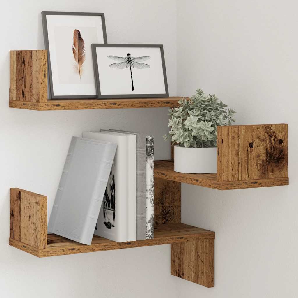 VidaXL Hoekwandschap 40x40x49,5 cm bewerkt hout out houtkleurig