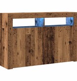 VidaXL Dressoir met LED 115,5x30x75 cm bewerkt hout oud hout