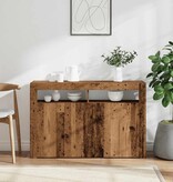 VidaXL Dressoir met LED 115,5x30x75 cm bewerkt hout oud hout