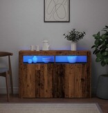 VidaXL Dressoir met LED 115,5x30x75 cm bewerkt hout oud hout