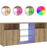 VidaXL Tv-meubel met LED 120x30x50 cm bewerkt hout artisanaal eiken