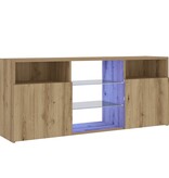 VidaXL Tv-meubel met LED 120x30x50 cm bewerkt hout artisanaal eiken