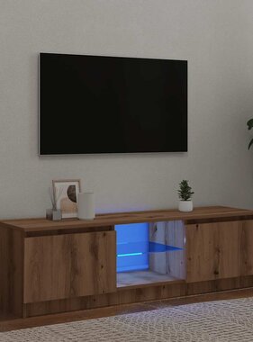 VidaXL Tv-meubel met LED 140x40x35,5 cm bewerkt hout artisanaal eiken