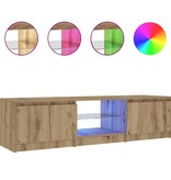 VidaXL Tv-meubel met LED 140x40x35,5 cm bewerkt hout artisanaal eiken