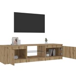 VidaXL Tv-meubel met LED 140x40x35,5 cm bewerkt hout artisanaal eiken