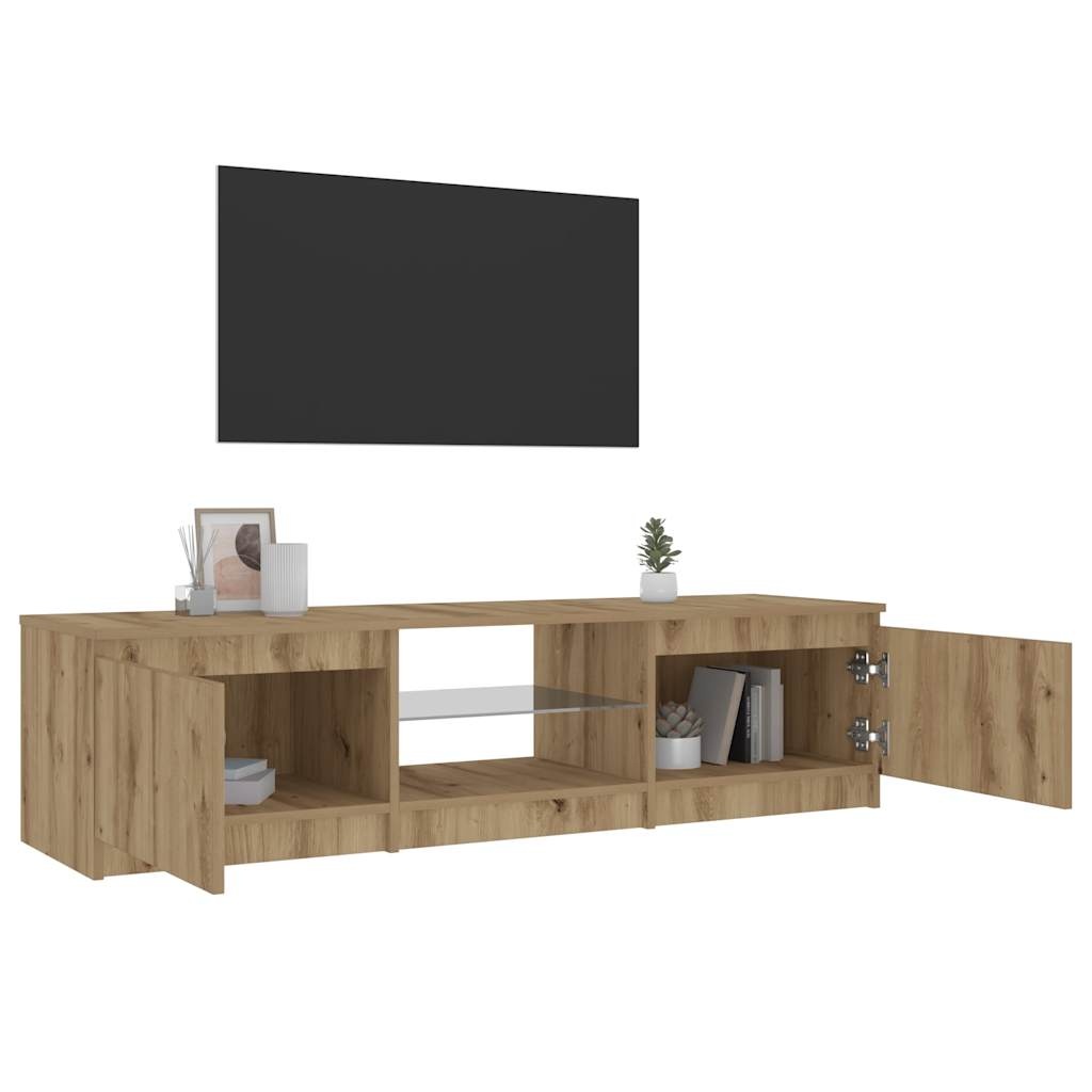 VidaXL Tv-meubel met LED 140x40x35,5 cm bewerkt hout artisanaal eiken