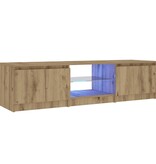 VidaXL Tv-meubel met LED 140x40x35,5 cm bewerkt hout artisanaal eiken