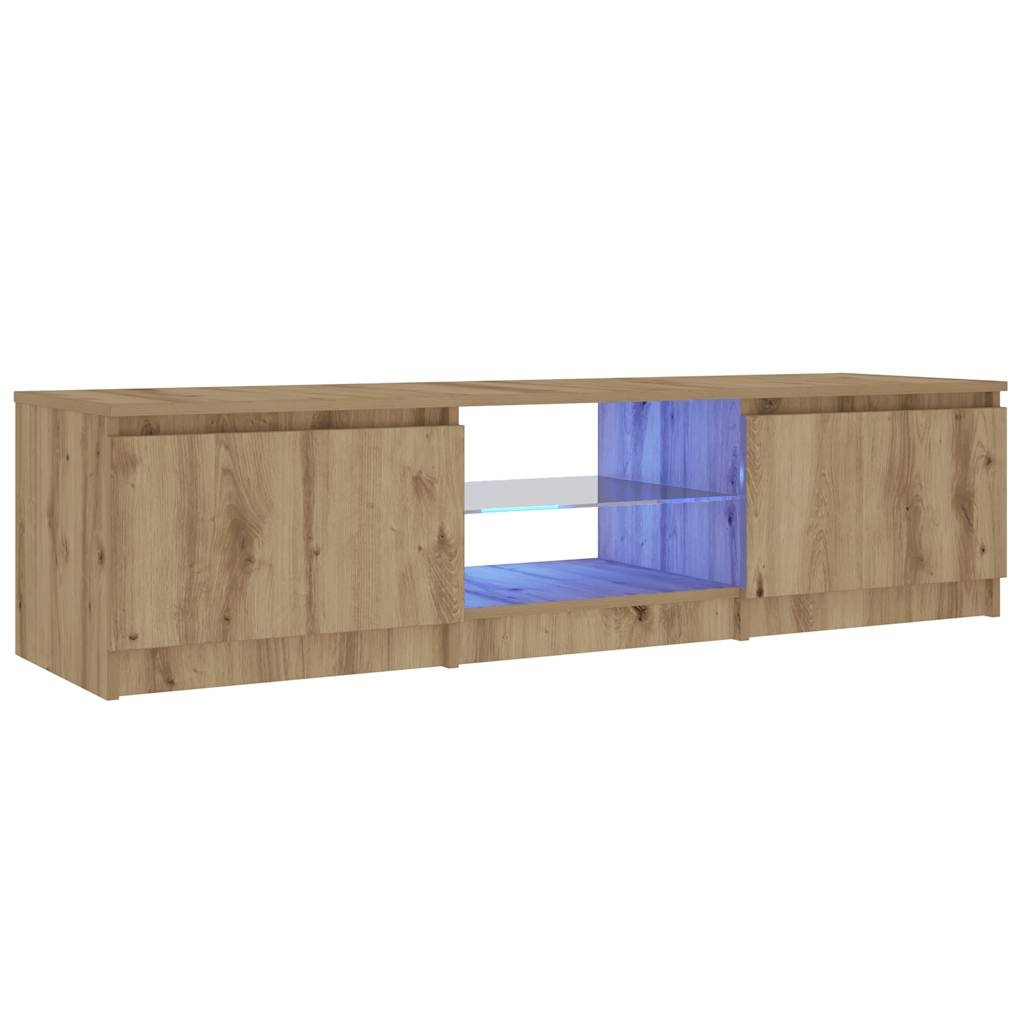VidaXL Tv-meubel met LED 140x40x35,5 cm bewerkt hout artisanaal eiken