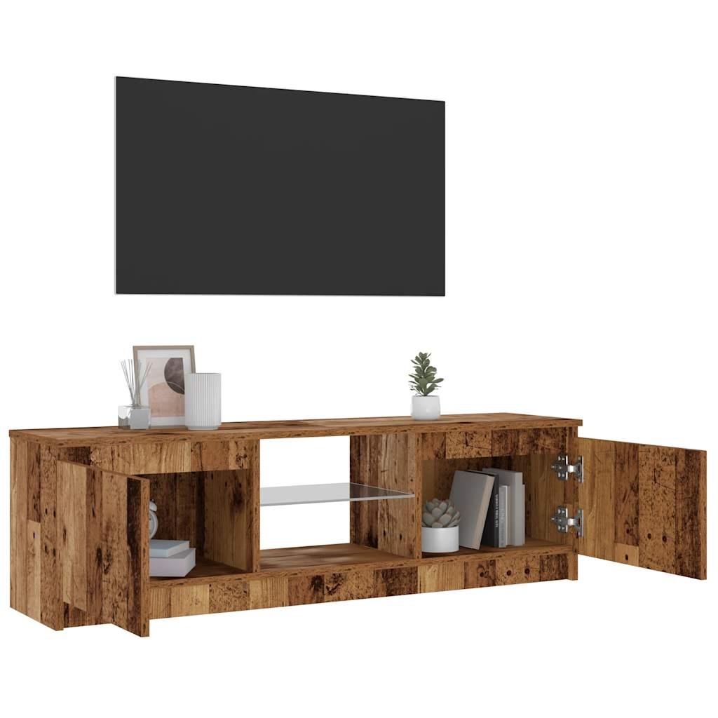 VidaXL Tv-meubel met LED 120x30x36 cm bewerkt hout oud hout