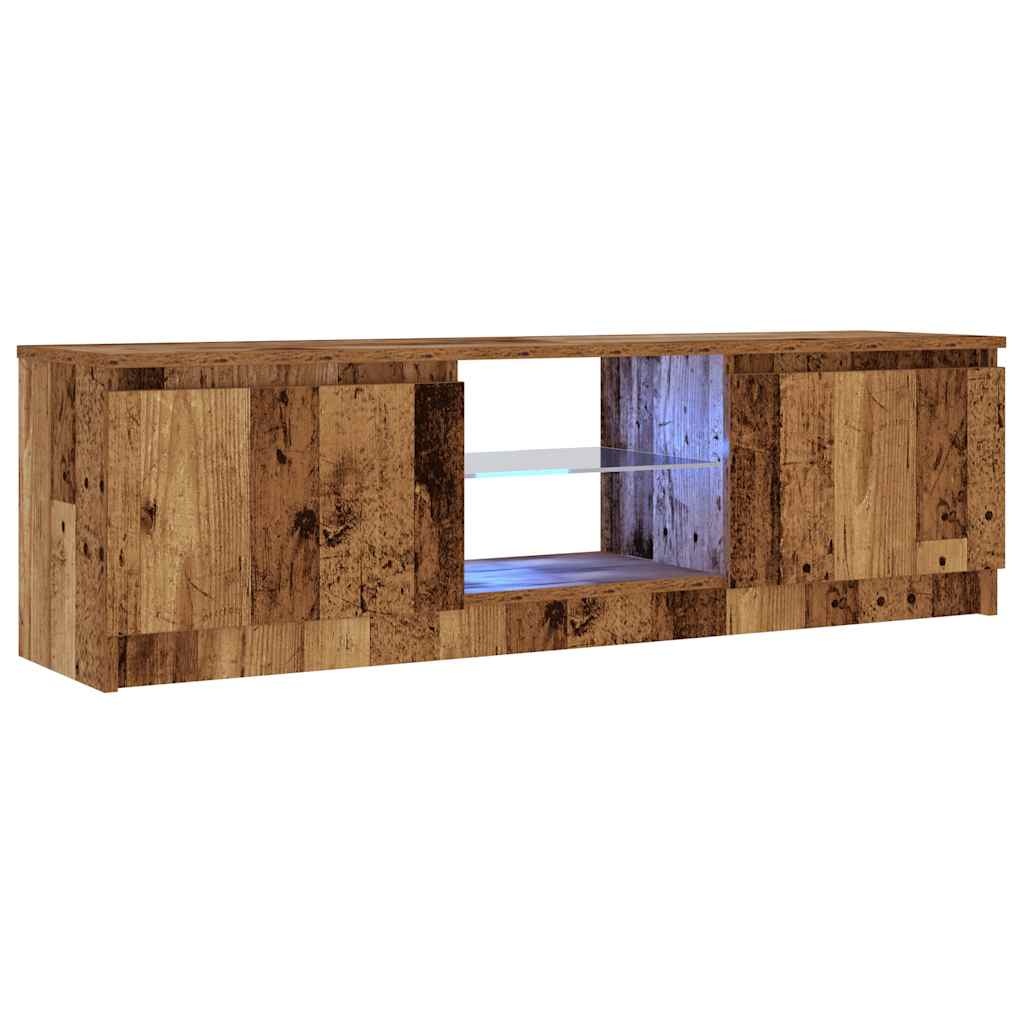 VidaXL Tv-meubel met LED 120x30x36 cm bewerkt hout oud hout