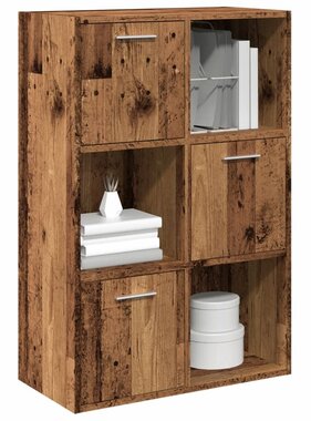 VidaXL Boekenkast 60,5x30x90 cm bewerkt hout oud houtkleurig