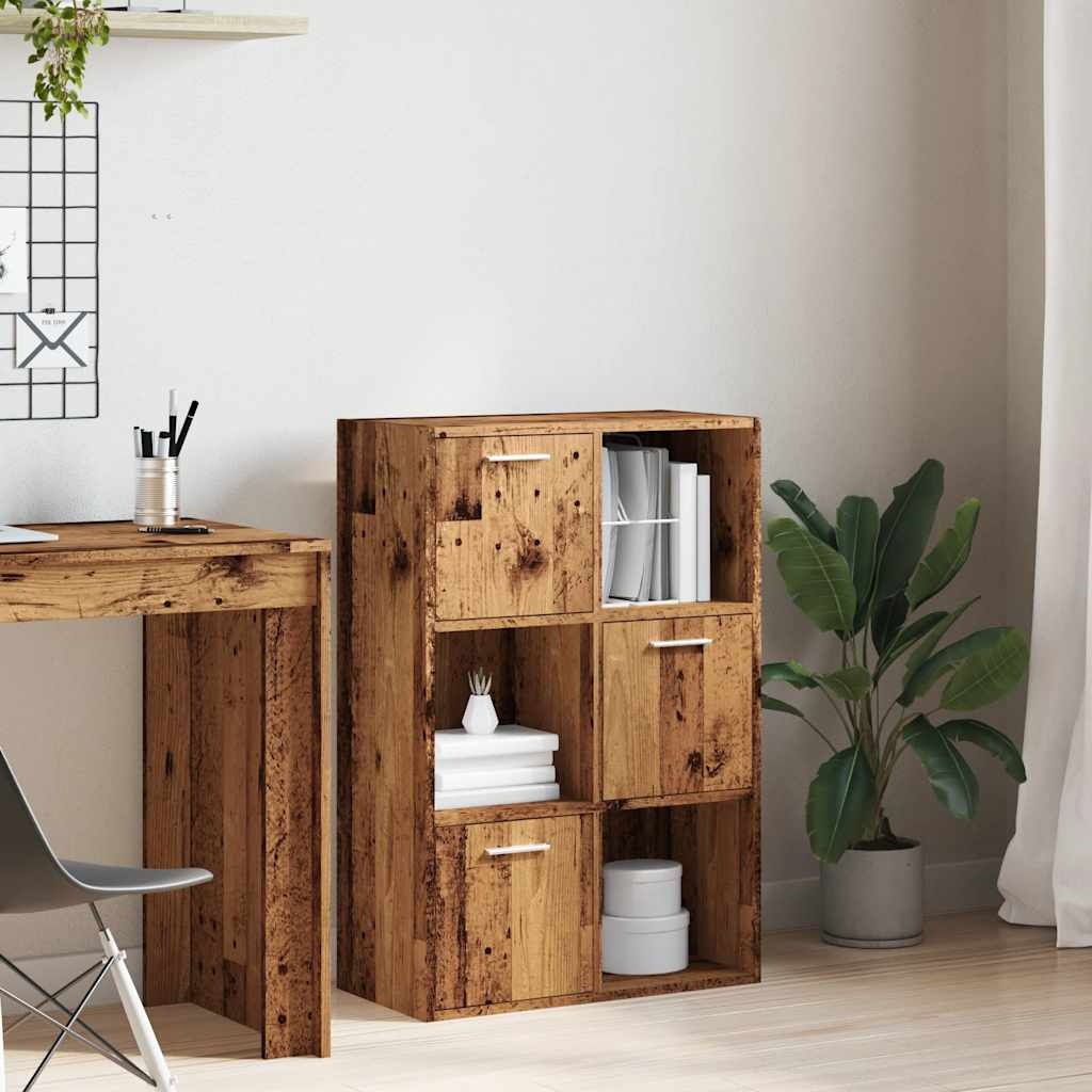 VidaXL Boekenkast 60,5x30x90 cm bewerkt hout oud houtkleurig