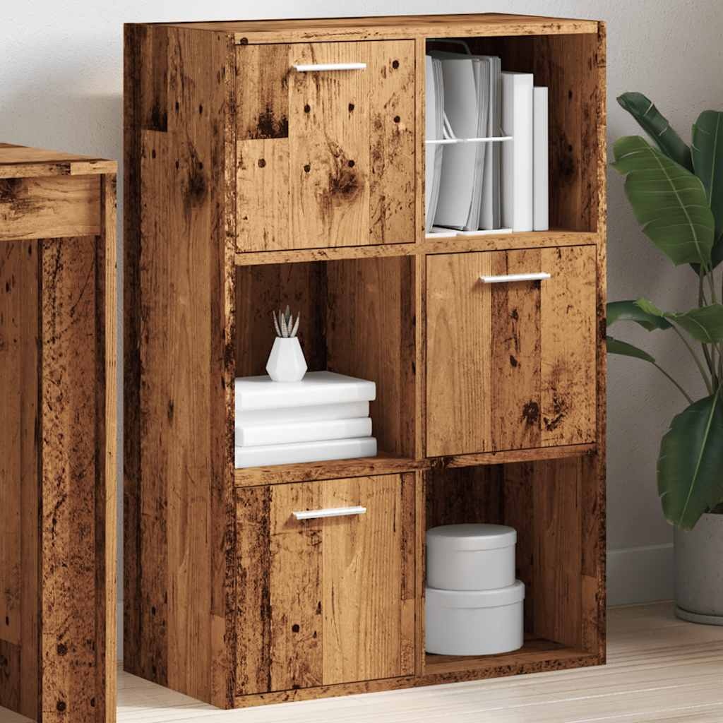 VidaXL Boekenkast 60,5x30x90 cm bewerkt hout oud houtkleurig