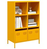 VidaXL Hoge kast 68x39x103,5 cm staal mosterdgeel