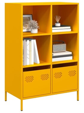 VidaXL Hoge kast 68x39x103,5 cm staal mosterdgeel