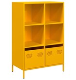 VidaXL Hoge kast 68x39x103,5 cm staal mosterdgeel