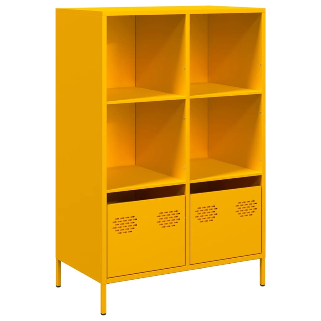 VidaXL Hoge kast 68x39x103,5 cm staal mosterdgeel