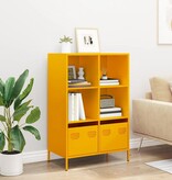 VidaXL Hoge kast 68x39x103,5 cm staal mosterdgeel