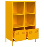 VidaXL Hoge kast 68x39x103,5 cm staal mosterdgeel