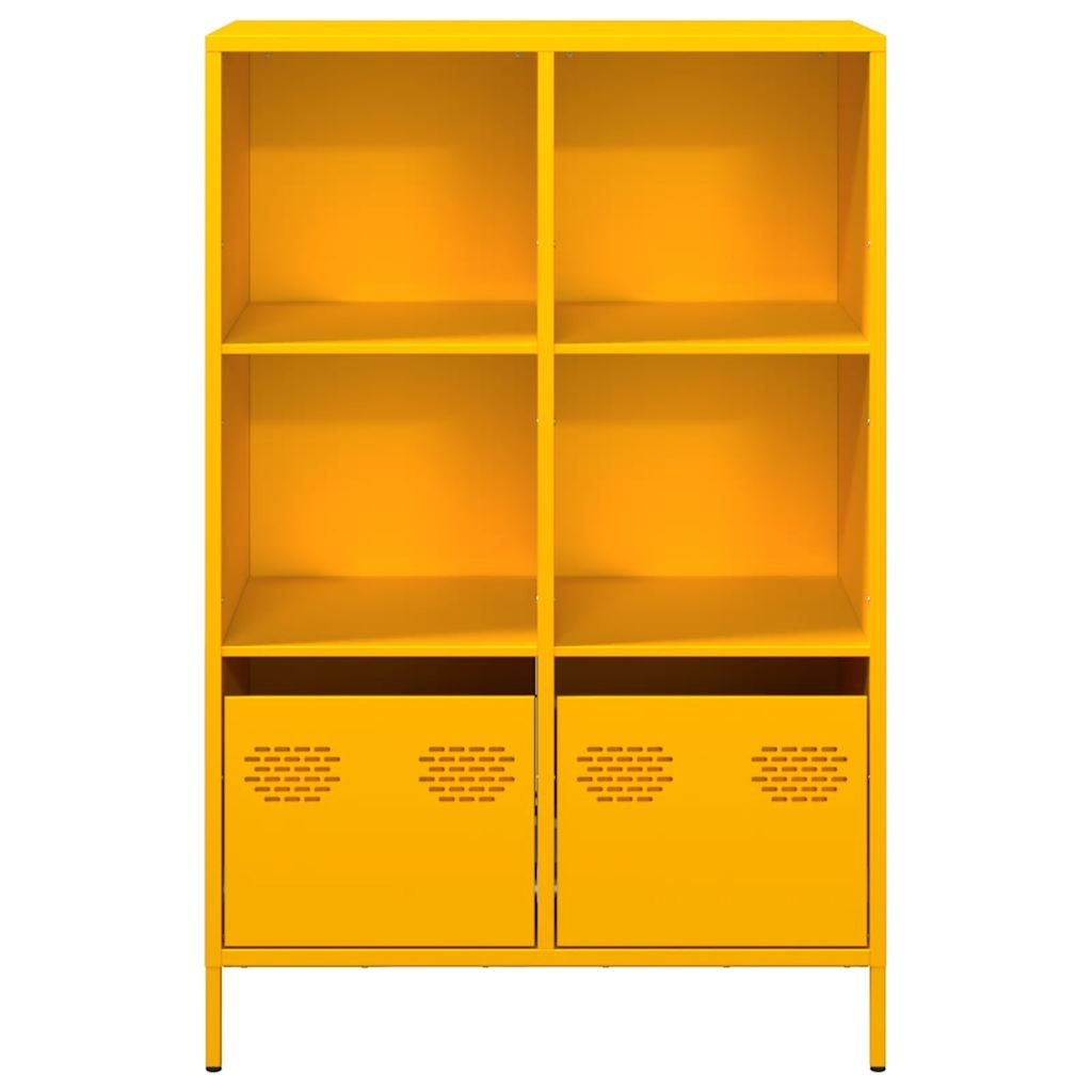 VidaXL Hoge kast 68x39x103,5 cm staal mosterdgeel
